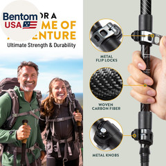 100% Carbon Fiber Trekking Poles by USA Brand – Ultra Strong Lightweight Collaps
