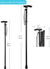 Cane Walking Stick Adjustable Folding walking Aluminum Collapsible Travel Hiking
