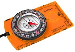 TurnOnSport Orienteering Compass for Hiking, Backpacking & Green Orange