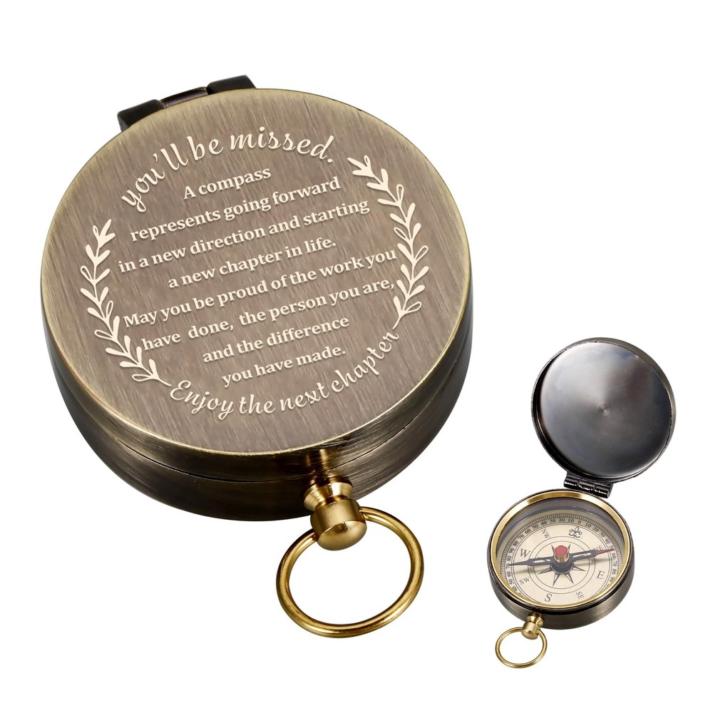 “Unique Compass Gift for Retirement, Farewell, Coworker Leaving, New Beginnings”