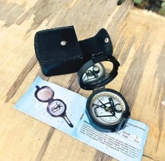 100% Working Brunton Pocket Compass With Leather Case (Expedited Shipping)