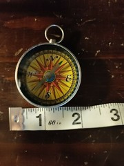 Fancy Engravable Aluminum Compass w Velvet Bag