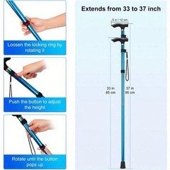 Cane Walking Stick Adjustable Collapsible Travel Hiking Folding Walking Aluminum