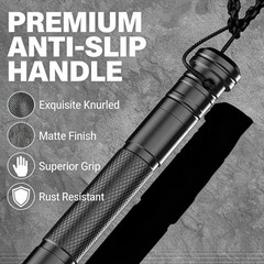 Trekking Pole Tactical Walking Stick, Multifunctional Aluminum black