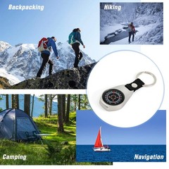 Keychain Pocket Compass Equipment 2 Pack Key Ring Military Survival Magnetic Min