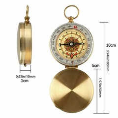 Luminous Brass+ABS Watch Style Military Army Compass Outdoor Camping Keychain