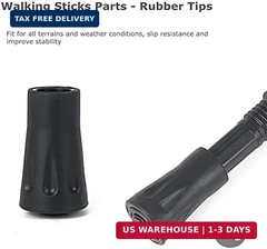 Walking Stick Tips Rubber 4pcs Trekking Pole Tips Replacement- Rubber Feet for H