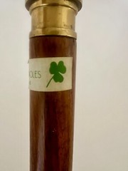Michael Vignoles 38″ Walking Stick Ireland Claddagh Brass Mus Penny Flute Sealed