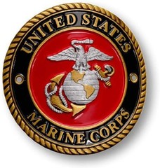 U.S. Marine Corps Hiking Stick Medallion with Eagle & Anchor Design, 1.375 inch
