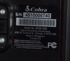 Cobra GPS receiver Model GPSM 3000