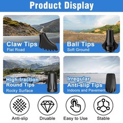 Replacement Rubber Tips for Trekking Poles & Walking Sticks – Anti-Slip Protecto