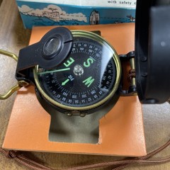 VINTAGE Lensatic Engineer Compass Your Direction Protector W Original Box 1960’s