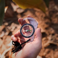 1pc new outdoor mini acrylic transparent scale compass, map measurement