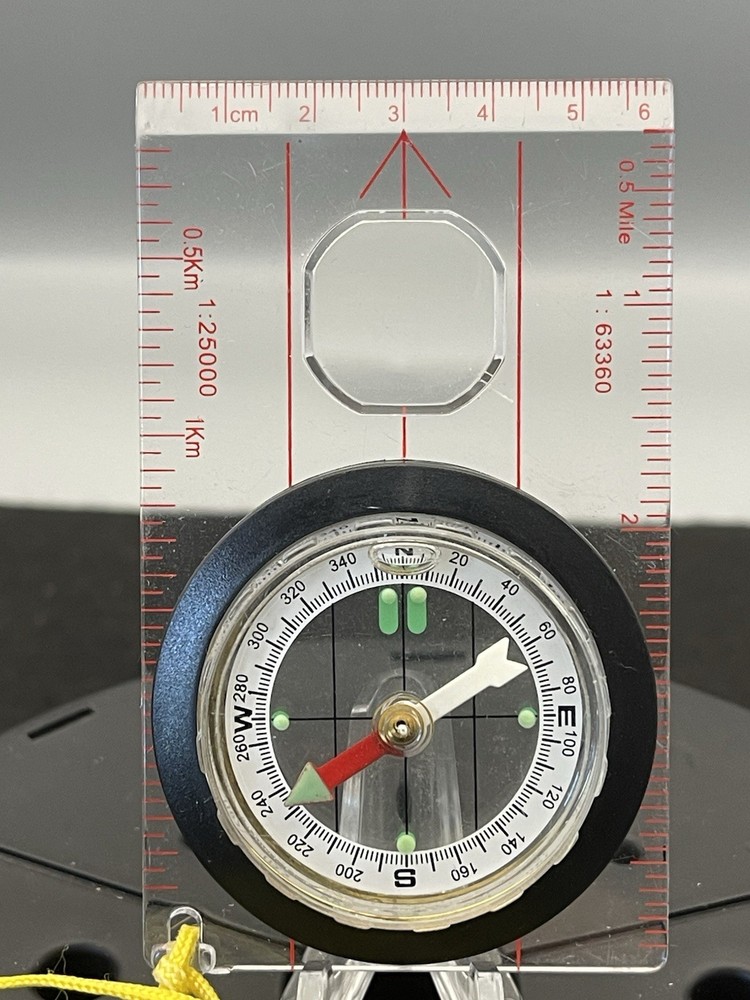 Deluxe Map Compass with Raised Base Plate and Swivel Bezel for Hiking, Campin…