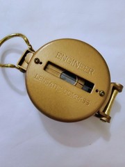 VTG Engineer Directional Lensatic Pocket Compass Gold Tone Military
