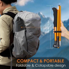 7075 Aluminum Trekking Pole Adjustable Matte Orange