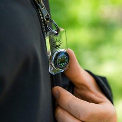 Minicomp Zipperpull Mini Compass With Split Ring | Easytoread Compass For Jacket