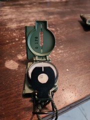 Cammenga CG27 Lensatic Compass – Green with case, neck lace and a belt clap