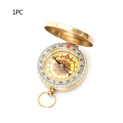 1/2Pcs Brass Pocket Compass for Camping Hiking Water-Resistant Handheld Navigati