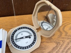 Brunton Cadet Pocket Transit Compass Beige Mirror Made USA Mapping Survey Field