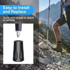 Trekking Pole Tips, 8 Pcs Anti-Slip and Shock Absorbing Rubber Feets for Black
