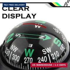 Compass for Car with Bottom Stick Car Compass Ball,Adjustible and Night Vision C