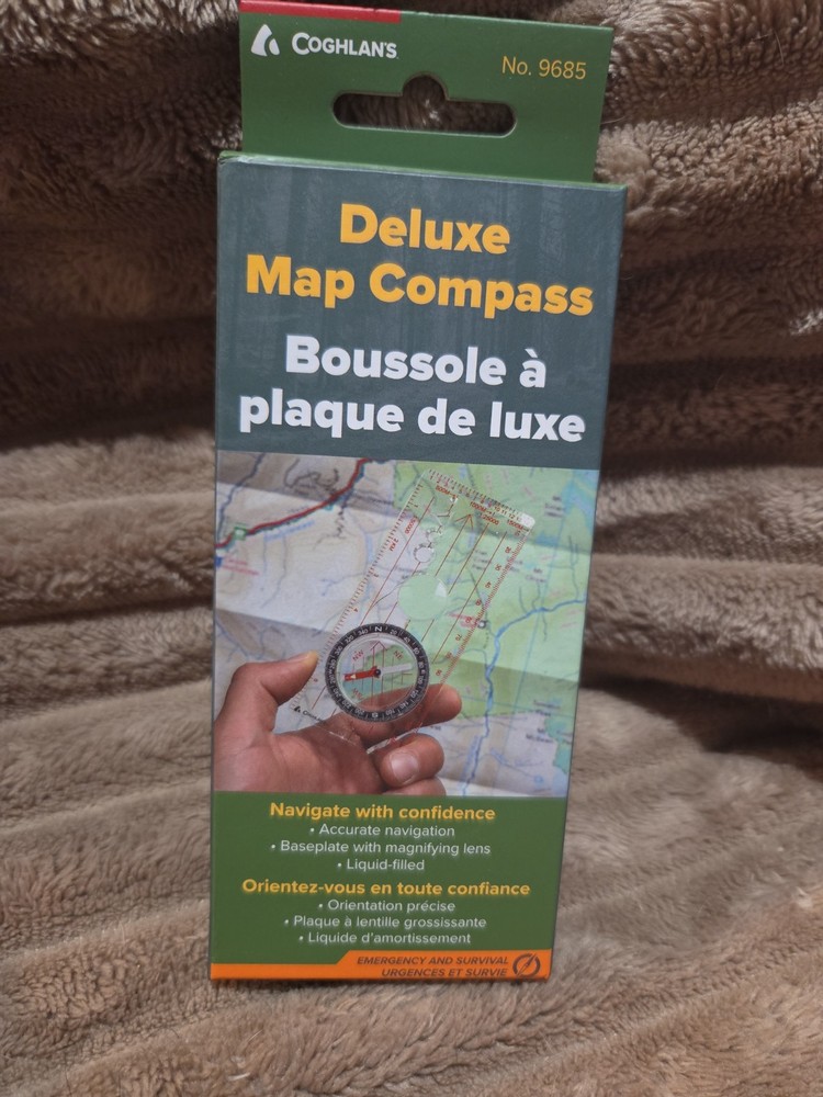 Coghlan’s Deluxe Map Compass, Magnifier, Liquid Dampened Needle, Survival Tool