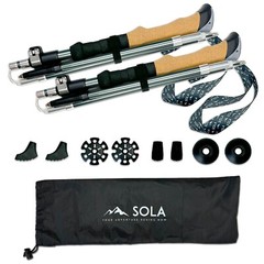 SOLA Collapsible Hiking Trekking poles Lightweight Foldable Walking Sticks
