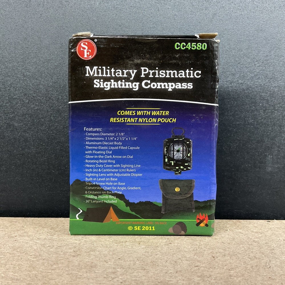 SE Camouflage Military Prismatic Sighting Compass Survivor Series W/Case