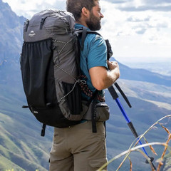 Pair of 2 Trekking Walking Hiking Sticks Anti-shock Adjustable Alpenstock Poles