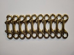 4″ solid brass double ended snap hook Marine Grade thumb release spring clip