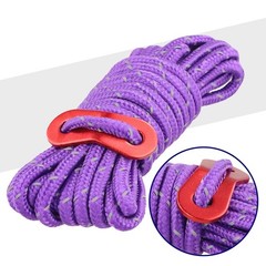 Portable 4mm by 4m Camping Rope with Reflective Features and Adjustable Length