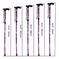 Folding Walking Cane Adjustable 32-37″ Purple Floral Aluminum Lightweight Stick