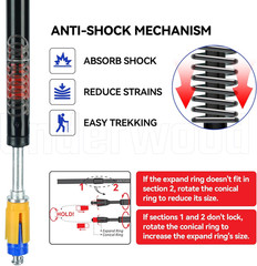 Trekking Poles Collapsible Hiking Poles – 2 Pack Adjustable Aluminum Hiking Stic