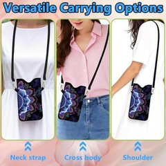 Floral Phone Pouch Neoprene Cell Phone Sleeve Purple Nylon Waterproof Flower