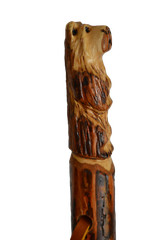Bear Carved Hardwood Walking Stick, Hand Carved Staff, Made in the USA, Custom