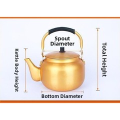 Aluminum Pot with Ergonomic Handle for Tea Juice Warming Camping Use