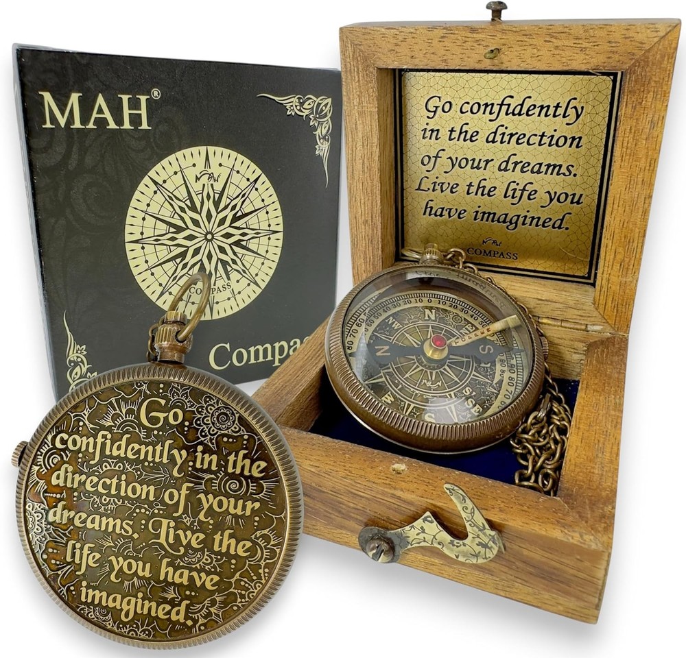 True North Compass – Go Confidently in The Direction of Your Dreams – Embossed