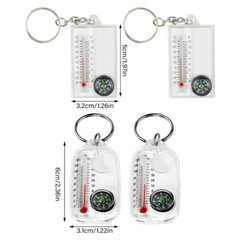 Guiding Compasses Thermometers Keyring Survival Thermometers Compasses Keychain