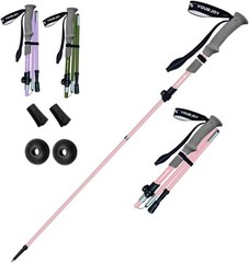 Lightweight Aluminum Adjustable Collapsible Hiking Trekking Poles 2 Pack