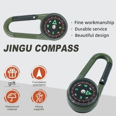 Compass With Carabiner Hook Thermometer Multifunctional Portable Metal Carabi…