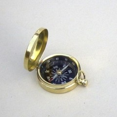 BRASS COMPASS WITH COVER 1.75″ ~ CAMPING ~ POCKET COMPASS ~ NAVIGATION ~ SCOUT