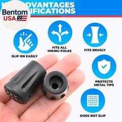 6 Pcs Hiking Pole Tips Hiking Accessories – Cane Rubber Tips Replacement Hiking