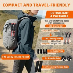 Collapsible Trekking Poles Hiking Lightweight Foldable Hiking Poles 2 Pack