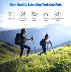 1 Lightweight Trekking Pole Quick Lock Walking Hiking Sticks Nordic Collapsible