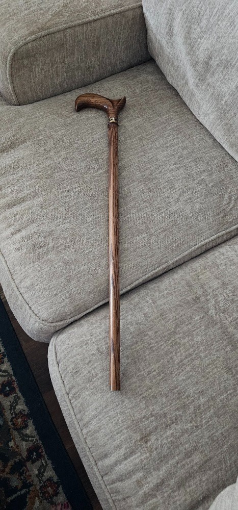 Handmade 31″ Wood Walking Hiking Stick Cane With Wooden Handle