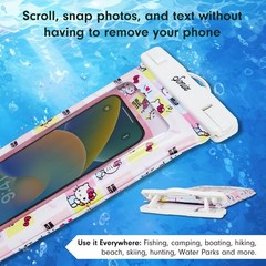 x Sanrio Waterproof Phone Pouch – Floating Phone Case Dry Bag Hello Kitty Grid