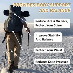Trekking Poles Nordic Walking Hiking Sticks Anti-shock Adjustable Alpenstock