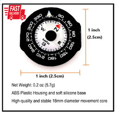Kanpas Mini Button Map Compass with Turnable Bezel for Watchband Every Day Carry