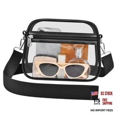 Clear Bag for Stadium Events – Stadium Approved Mini Clear Purse, Small Black